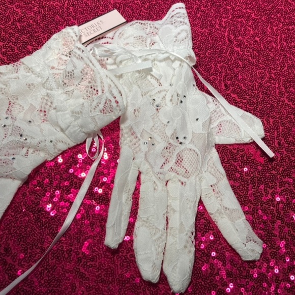 Victoria’s Secret Shine Costume Gloves Lingerie Bedroom Cosplay White Lace Y2K - Picture 16 of 17